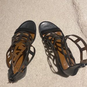 Aquatalia leather black gladiator sandals. Size 9. Worn once.